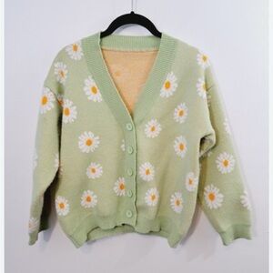 Floral Green Women's Sweater
